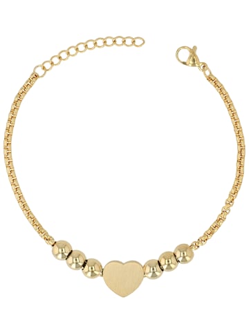 Adeliás Damen Anhänger – Herz Gravuranhänger aus Edelstahl in gold