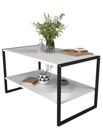 VCM  Industrie Styl Sofatisch Couchtisch Insasi L in Weiß