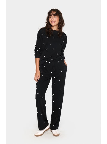 SAINT TROPEZ Casual Hose DagnaSZ Gerade Passform in Black Ice Harts