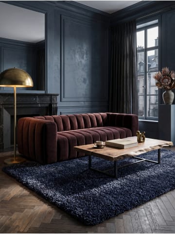 KADIMA DESIGN Teppich Hochflor Shaggy Waschbar Einfarbig RHEIN Strapazierfähig in Marineblau