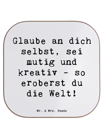 Mr. & Mrs. Panda Untersetzer für Gläser Spruch Die Freude an der... in Weiß
