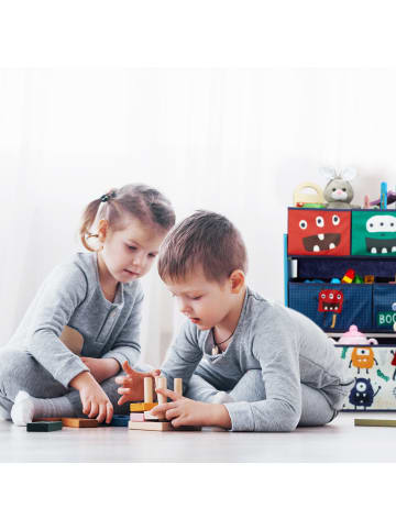 relaxdays Kinderregal "Monster" in Bunt - (B)92,5 x (H)70 x (T)30 cm