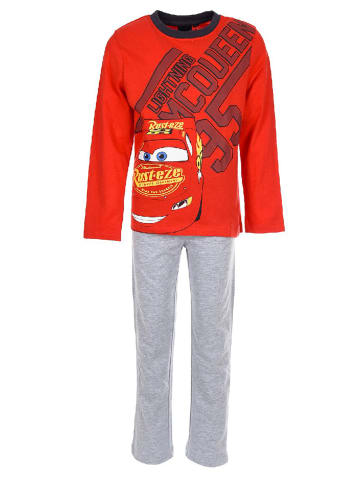 Disney Cars 2tlg. Outfit: Schlafanzug Lightning McQueen Langarmshirt und Hose in Rot