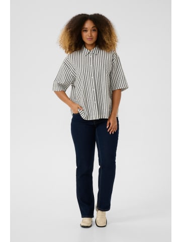 CULTURE Hemd CUkima Relaxed fit in Black/White Stripe