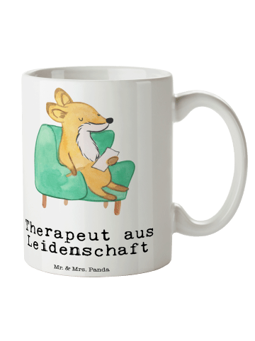 Mr. & Mrs. Panda Tasse Therapeut Leidenschaft mit Spruch in Weiß