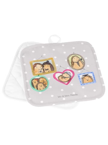 Mr. & Mrs. Panda 2er Set Topflappen  Igel Familie ohne Spruch in Grau Pastell