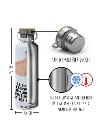 Mr. & Mrs. Panda Thermoflasche Capybara Blume mit Spruch in Weiß
