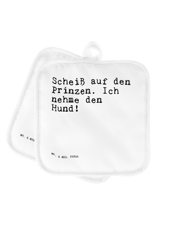 Mr. & Mrs. Panda Topflappen Problem auf den Prinzen.... mit Spruch in Weiß