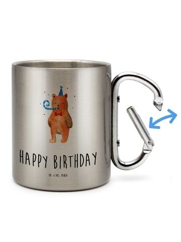 Mr. & Mrs. Panda Tasse Bär Geburtstag mit Spruch in Silber