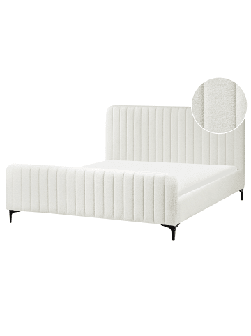 Beliani Doppelbett LUNAN in Weiß/Schwarz - (W) 166 x (H) 101 x (L) 215 cm