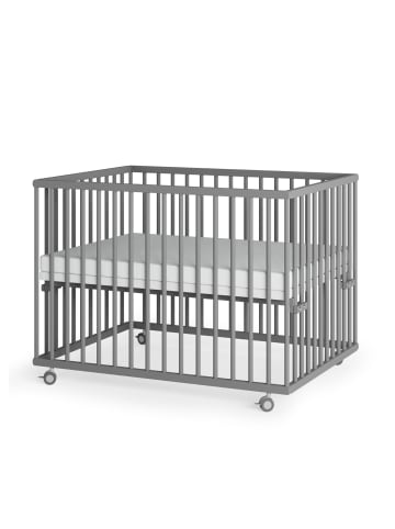 Sämann Sämann Laufgitter mit Matratze Basic - grau - Premium Kollektion