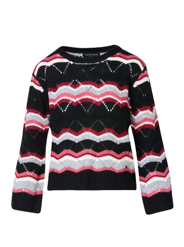KOROSHI Damen pointelle-stricktrikot gelistet in bunt