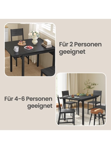 VASAGLE Esstisch Barnet in Schwarz - (B)120 x (H)78 x (T)76.2 cm