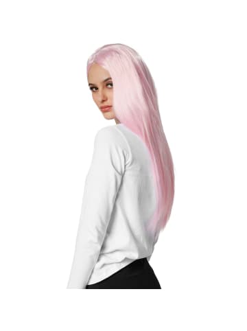 tectake Langhaarperücke mit glattem Haar, rosa