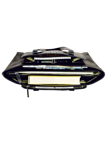 Leonhard Heyden Nizza Shopper Tasche Leder 40 cm schwarz