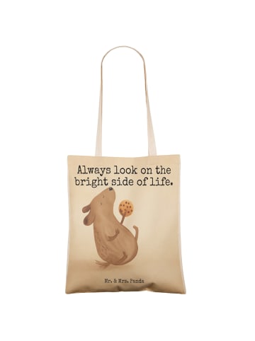 Mr. & Mrs. Panda Schultertasche Hund Keks Design mit Spruch in Weiß