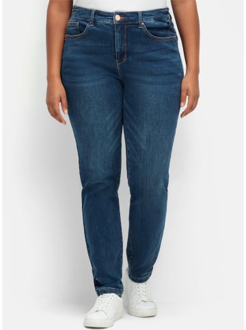 sheego Skinny Jeans in dark blue denim