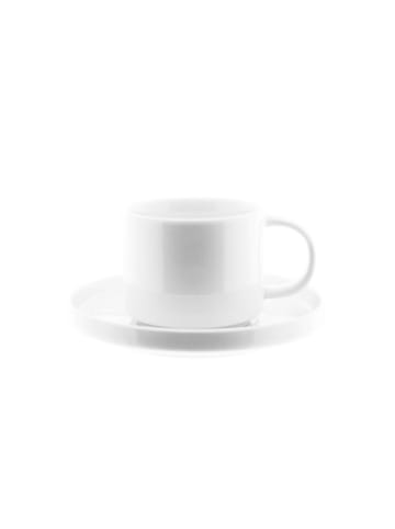 Mulex 12 Teilger Mokkatassen-Set mit Untertasse aus Porzellan in Weiß