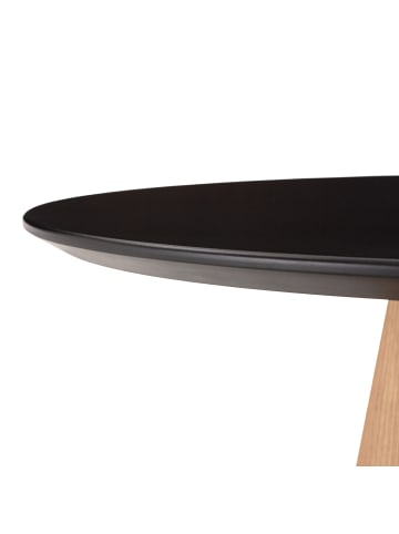 home24 Beistelltisch TOMASSIE in Schwarz / Eiche Dekor