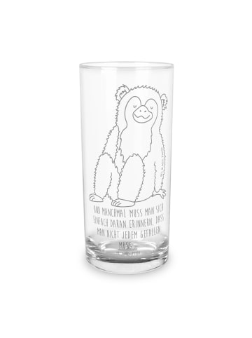 Mr. & Mrs. Panda Wasserglas Affe mit Spruch in Transparent
