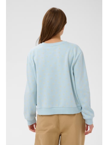 SAINT TROPEZ Sweatshirt PammaSZ Lockere Passform in Skyway White Sketched Hearts