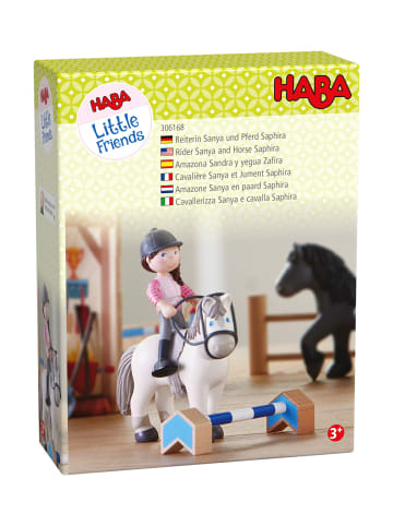 Haba Minipuppe Little Friends – Reiterin Sanya und Pferd Saphira in mehrfarbig