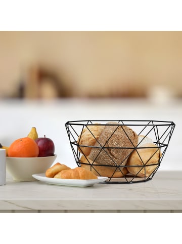 Obstkorb in Schwarz - (B)28 x (H)14,5 x (T)28 cm