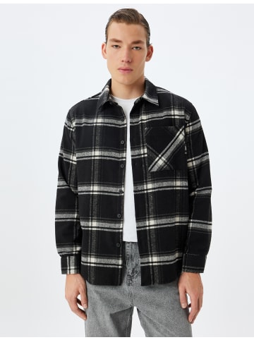 KOTON Shirt in Schwarz Karomuster
