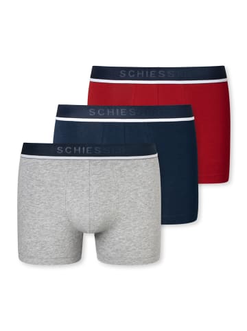 Schiesser Boxershort 3er Pack in Rot/Blau/Grau