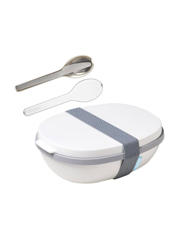 Mepal Lunchbox Duo mit Besteck Ellipse 22,5 x 17,5 cm in Weiß