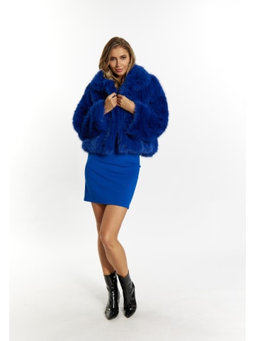 faina Damen Faux Fur Blouson in Königsblau