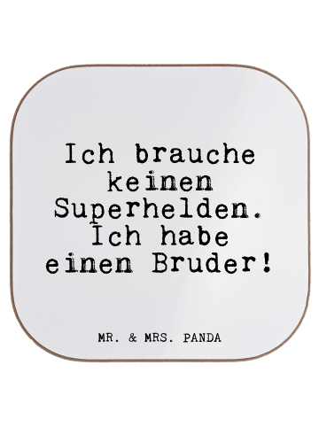 Mr. & Mrs. Panda Tassen Untersetzer Ich brauche keinen Superheld... in Weiß