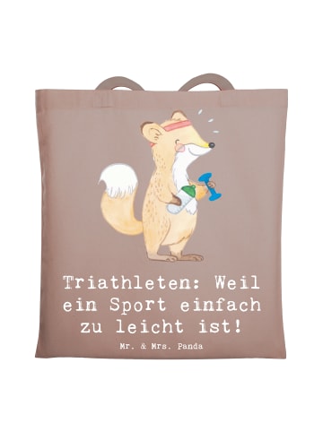 Mr. & Mrs. Panda Tüte Triathlon Helden mit Spruch in Braun Pastell