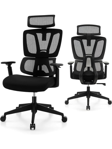 COSTWAY Ergonomischer Bürostuhl in Schwarz