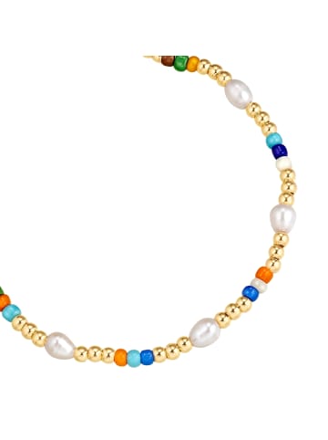 Yokoamii Armband aus Metall-Legierung mit Süßwasser-Zuchtperle in gelbgold