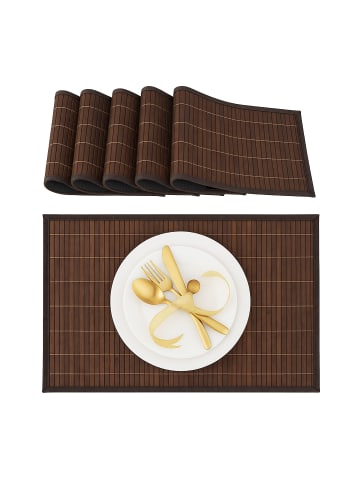 relaxdays 24 teiliges Tischset in Braun - (B)45 x (T)30 cm