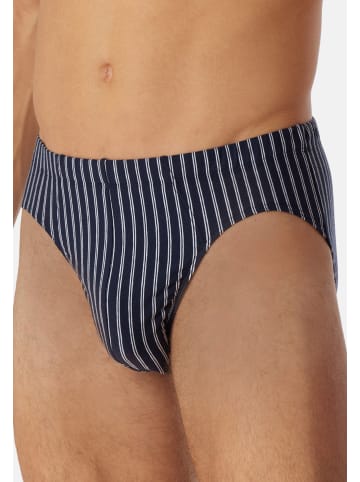 Schiesser Mini Slip / Unterhose 95/5 Essentials Organic Cotton in Schwarz / blau