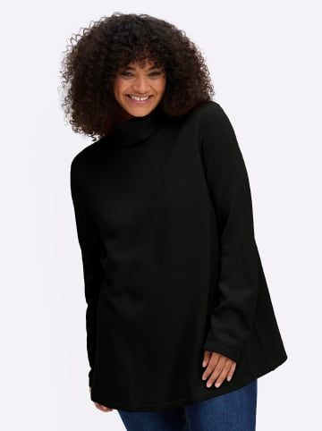 sheego Rollkragenpullover in schwarz