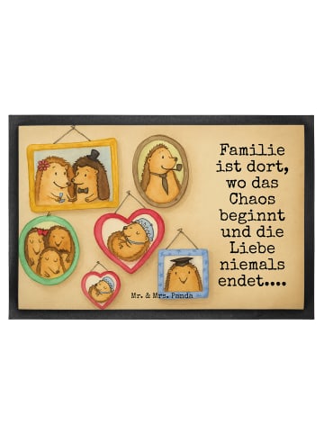 Mr. & Mrs. Panda Schmutzfangmatte Igel Familie Design mit Spruch in Weiß