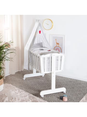 roba Komplettwiegenset  'Adam & Eule', weiß + Feststellfunktion + Ausstattung