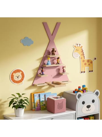 relaxdays Toniebox Regal "Zelt" in Rosa - (B)49 x (H)69 x (T)9 cm