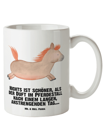 Mr. & Mrs. Panda Haferl Pferd Springen mit Spruch in Weiß