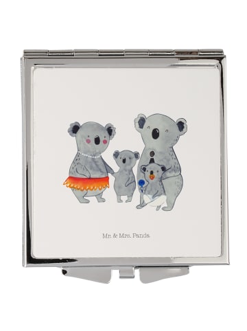 Mr. & Mrs. Panda Handtaschenspiegel quadratisch Koala Familie oh... in Weiß