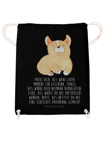 Mr. & Mrs. Panda Jutebeutel Corgie mit Spruch in Schwarz