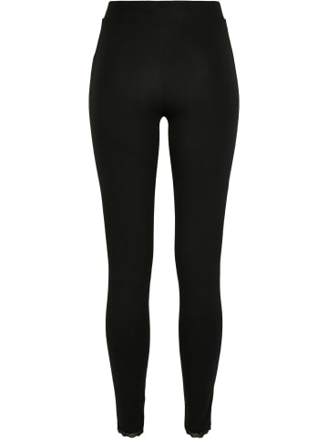 Urban Classics Urban Classics Damen Ladies Lace Hem Leggings in black