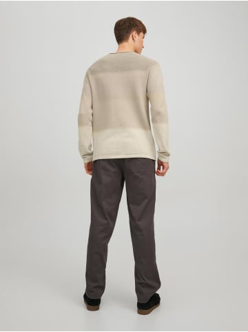 Jack & Jones Rundhals Strickpullover Langarm Sweater aus Baumwolle JJEHILL in Beige