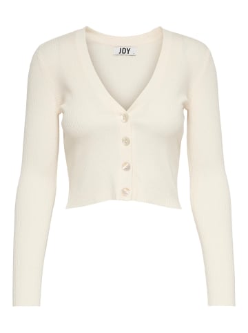 JACQUELINE de YONG Kurze Dünne Langarm Strickjacke V-Neck Basic Cardigan JDYDONNEL in Beige