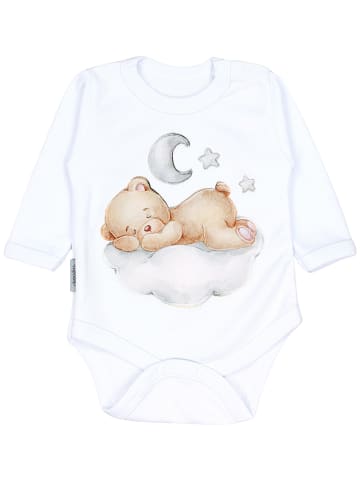 TupTam Baby Bekleidungsset Langarmbody Hose Mütze3 teilig in weiß/beige