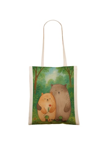 Mr. & Mrs. Panda Shopping Tasche Bären Liebe Design ohne Spruch in Weiß