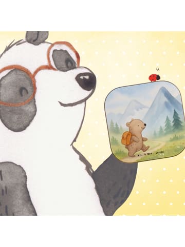 Mr. & Mrs. Panda Untersetzer Glas Bär Bergsteigen Design ohne Sp... in Weiß